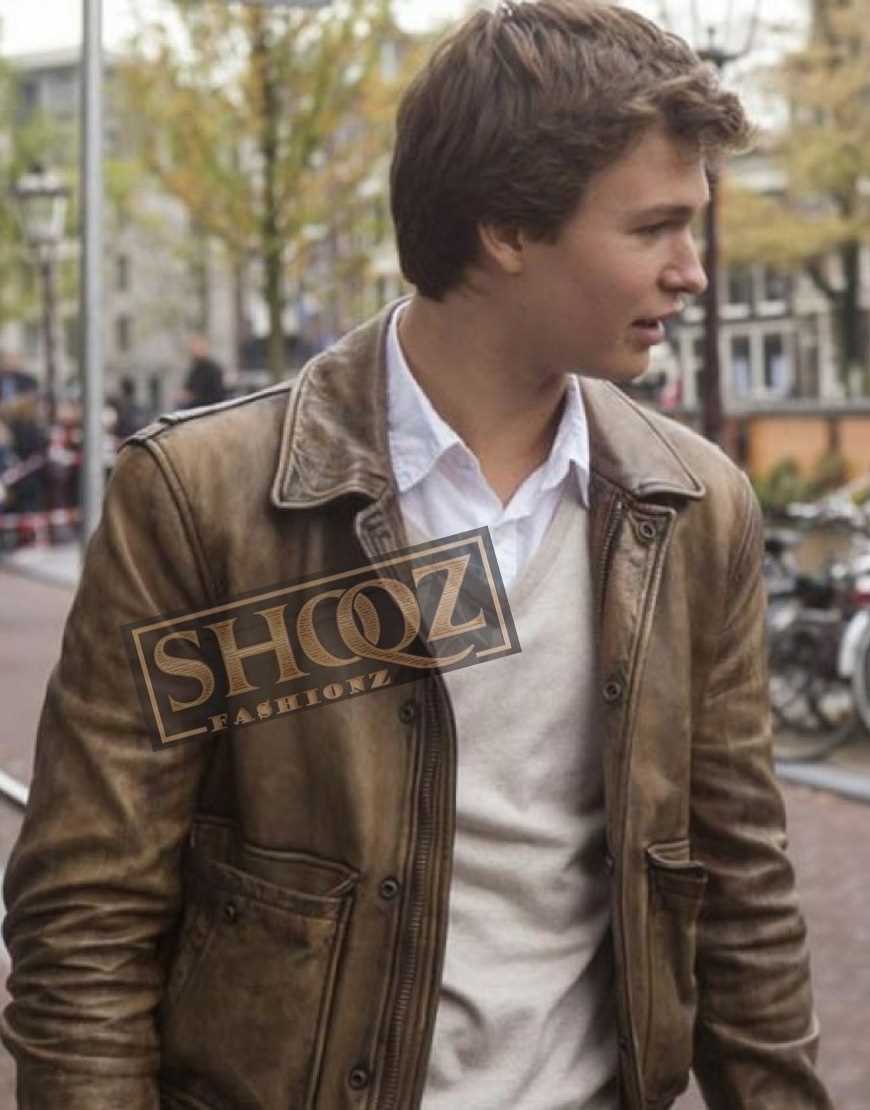 The Fault In Our Stars Ansel Elgort Leather Jacket
